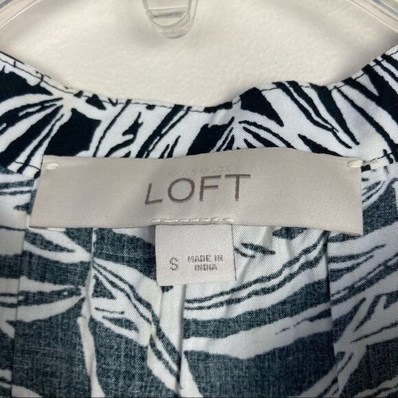 Loft Black White Palm Tree Print Sleeveless Dress Sz S - Picture 4 of 7